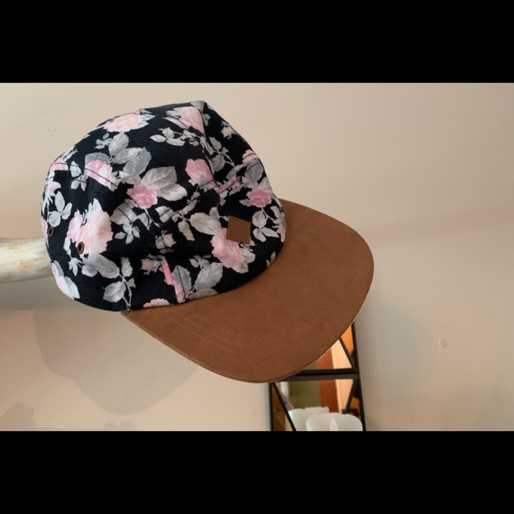 Floral flat brim hat